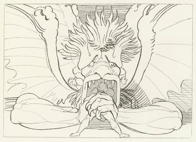 Dis, oder Luzifer, Inferno, Gesang 34 (Gravur) von John (after) Flaxman