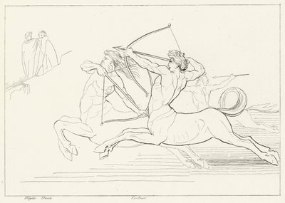 Begegnung mit den Kentauren, Inferno, Gesang 12 (Gravur) von John (after) Flaxman