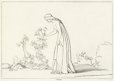 Matilda, Fegefeuer, Gesang 28 (Gravur) von John (after) Flaxman