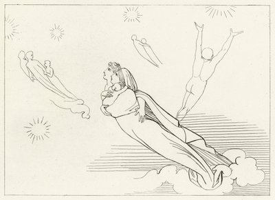 Seelen kehren in ihre Sphären zurück, Paradies, Gesang 4 (Gravur) von John (after) Flaxman