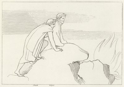Der flammende Golf, Inferno, Gesang 26 (Gravur) von John (after) Flaxman