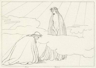 Die Mondkugel, Paradies, Gesang 2 (Gravur) von John (after) Flaxman