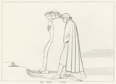 Das Treffen mit Statius, Fegefeuer, Gesang 21 (Gravur) von John (after) Flaxman