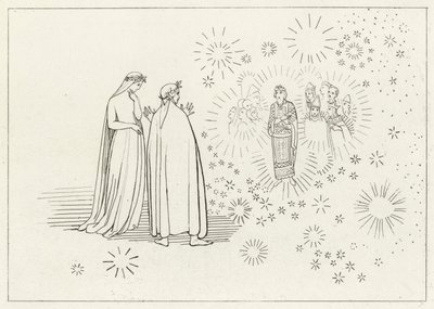 Der Planet Merkur, Paradies, Gesang 5 (Gravur) von John (after) Flaxman