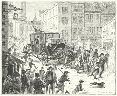 Französischer Diplomat Jacques Lauriston in London, um die Ratifizierung des Friedens von Amiens zu überbringen von John (after) Gilbert