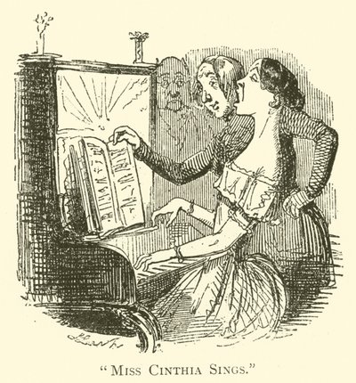 Miss Cinthia singt (Gravur) von John (after) Leech
