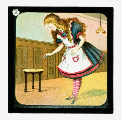 Alice im Wunderland, farbige Laternenbilder von John (after) Tenniel