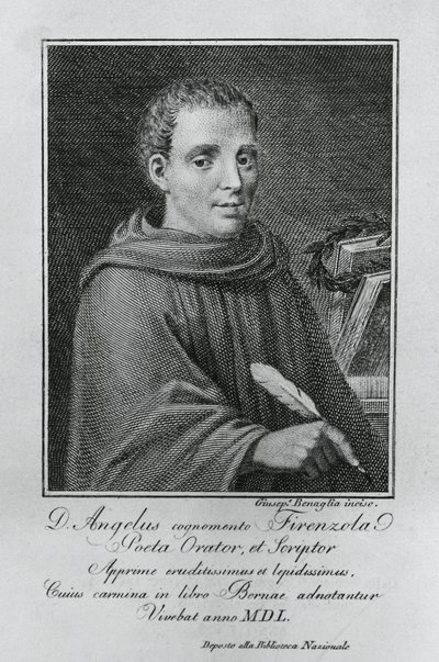 Porträt von Agnolo Firenzuola (1493-1543), italienischer Schriftsteller und Humanist, Gravur von Giuseppe Benaglia (ca. 1796-ca. 1830) von Walter Charles Mills