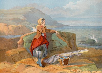Seewärts nach den Booten schauen, Normandie von John Absolon