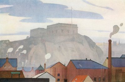 Nottingham Castle, Das Zentrum des mittelalterlichen Englands (Farblithografie) von John Alfred Arnesby Brown