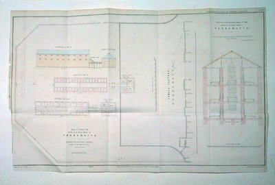 Reihe von Einzelzellen errichtet in der Female Factory in Parramatta, New South Wales von John Arrowsmith