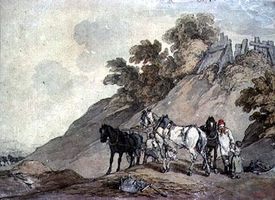 Karren und Team an einer Kiesgrube von John Augustus Atkinson