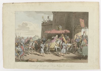 Kostüm aus der Regierungszeit von König Heinrich III., Anno 1250, 1. März 1814 von John Augustus Atkinson