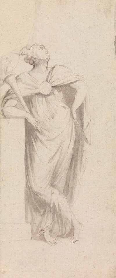 Allegorische weibliche Figur: hält eine brennende Fackel von John Bacon
