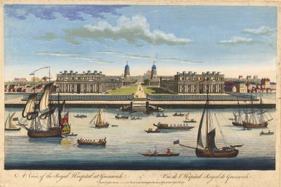 Ansicht des Royal Hospital in Greenwich, ca. 1770 von John Bowles