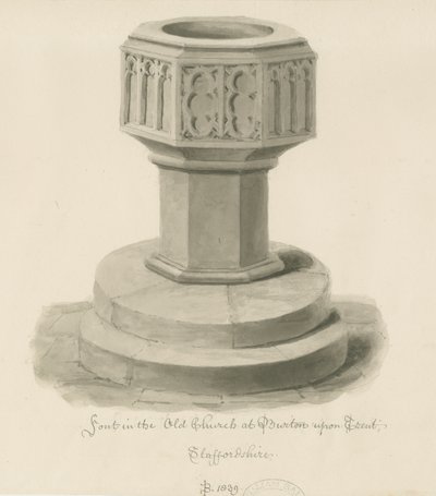 Burton-upon-Trent - Taufbecken in der alten Kirche von John Buckler