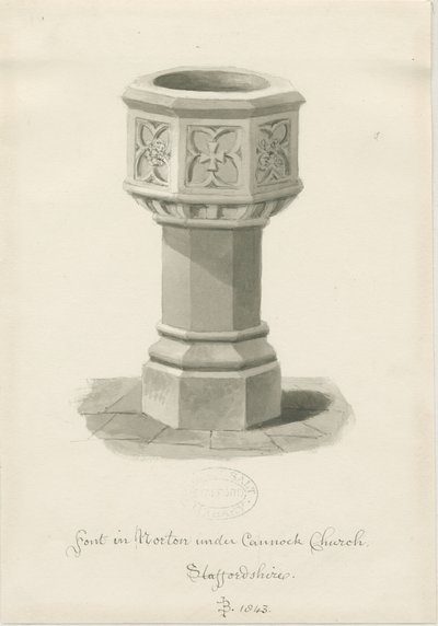 Taufbecken in Norton Canes Kirche (1843) von John Buckler