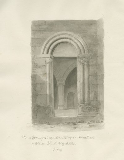 Innenraum der Kirche von Standon von John Buckler