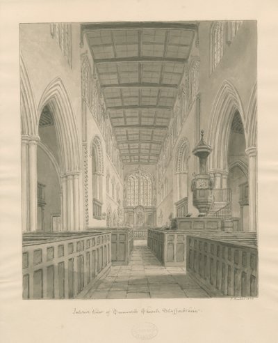Innenraum der Tamworth Kirche von John Buckler