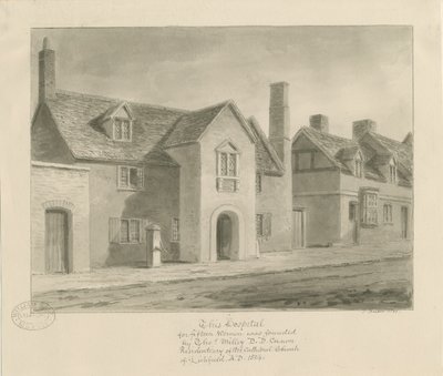 Lichfield - Krankenhaus für Frauen (Sepia-Zeichnung) von John Buckler