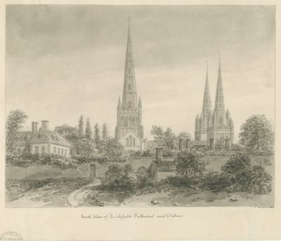 Lichfield Kathedrale - Nordansicht von John Buckler