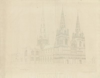 Lichfield Kathedrale - Nordwestansicht von John Buckler