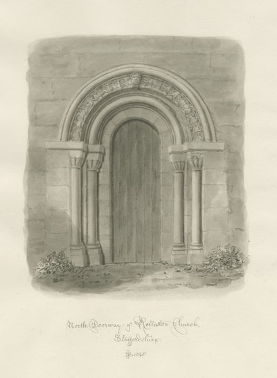 Rolleston Kirche - Nordtür von John Buckler
