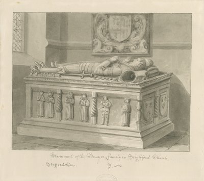 Seighford Kirche - Grab von William und Mercy Bowyer von John Buckler