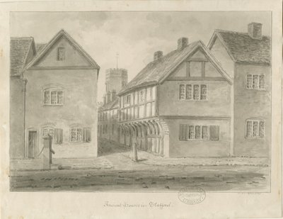 Stafford - Little Church Lane: Sepiazeichnung, 1841 von John Buckler