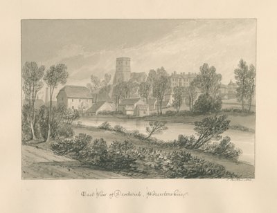 Worcestershire - Droitwich - Ostansicht der Stadt, 1833 von John Buckler