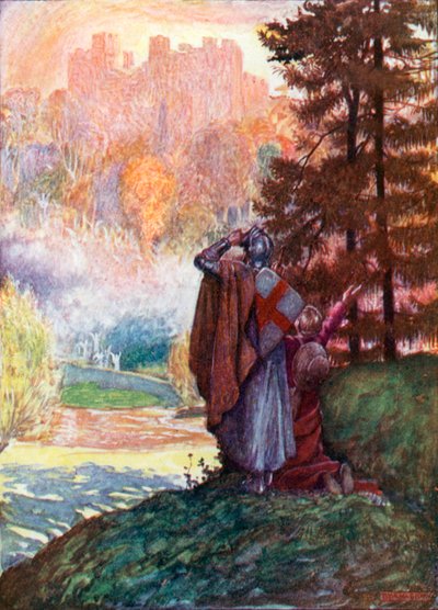 Christian und Hopeful erblicken die himmlische Stadt von John Byam Liston Shaw