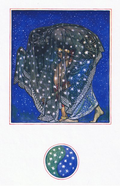 Träumerei: Zamur-u-Din: Seit tausend Jahren unter tausend Himmeln hat die Nacht die Menschen hierher gebracht, Illustration aus The Garden of Kama (and other lyrics from India), 1920 von John Byam Liston Shaw