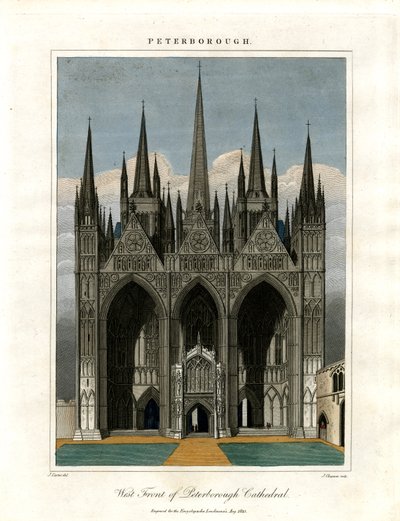 Westfassade der Kathedrale von Peterborough von John Chapman
