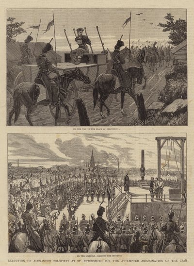 Hinrichtung von Alexander Solovieff in St. Petersburg wegen des versuchten Attentats auf den Zaren von John Charles Dollman