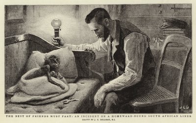Die besten Freunde müssen sich trennen, ein Vorfall auf einem heimkehrenden südafrikanischen Liner von John Charles Dollman