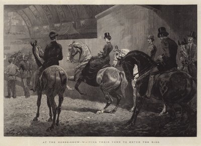 Auf der Pferdeschau, warten auf ihren Auftritt im Ring von John Charlton