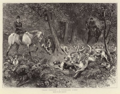 Hart bedrängt, eine Waldszene von John Charlton