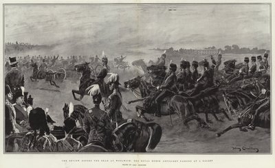 Die Parade vor dem Schah in Woolwich, die königliche Pferdeartillerie im Galopp von John Charlton