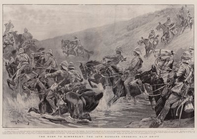 Der Ansturm auf Kimberley, die 10. Husaren überqueren Klip Drift von John Charlton