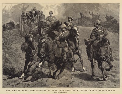 Der Krieg in Ägypten, Halt!, Kanonen in Stellung bringen bei Tel-el-Kebir, 13. September von John Charlton