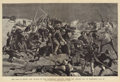 Der Krieg in Ägypten, der Angriff der Household Cavalry unter Colonel Ewart bei Kassassin, 28. August von John Charlton