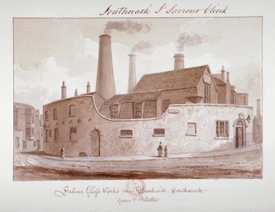 Falcon Glaswerke in der Nähe von Bankside, Southwark, London von John Chessell Buckler