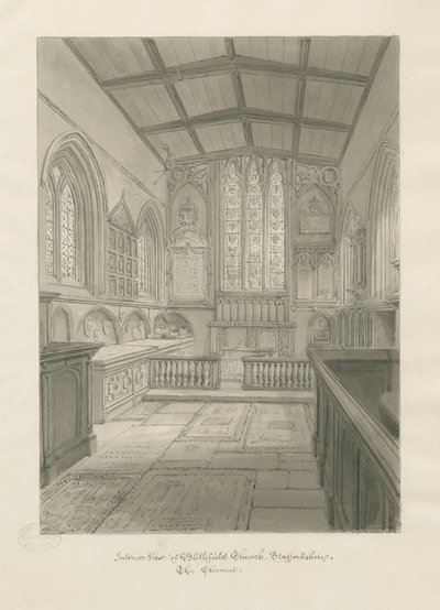 Innenraum der Blithfield Kirche von John Chessell Buckler