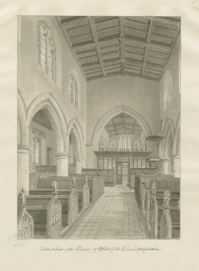 Innenraum der Blithfield Kirche (1824) von John Chessell Buckler