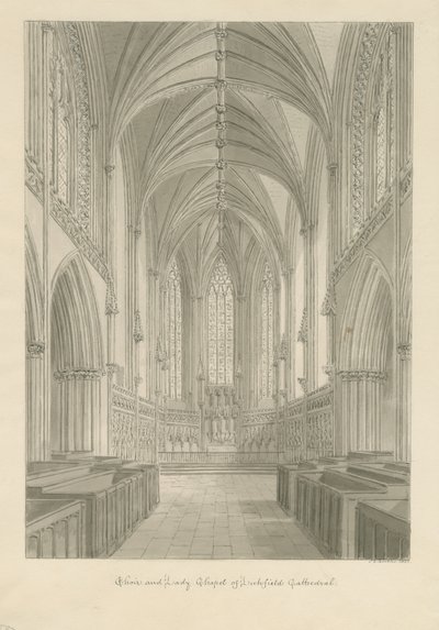 Innenraum der Lichfield Kathedrale - Chor und Marienkapelle von John Chessell Buckler