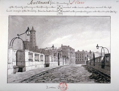 London Bridge, Southwark, London, 1827 von John Chessell Buckler