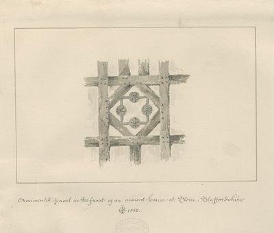 Stein - Ornamenttafel an einem alten Haus von John Chessell Buckler
