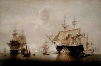 Kriegsschiffe trocknen ihre Segel von John Christian Schetky