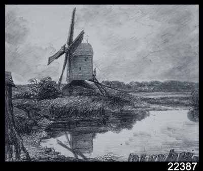 Eine Mühle am Ufer des Flusses Stour von John Constable