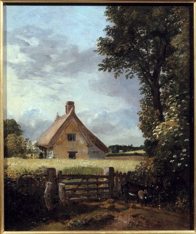 Hütte in einem Weizenfeld von John Constable